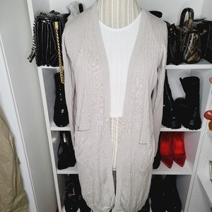 Uniqlo long pocket cardigan sweater neutral